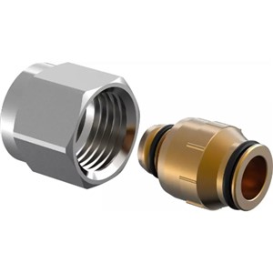 Uponor MLCP 16x15mm Compression Adaptor Unipipe Chrome 1013806