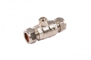 15mm Ball Valve Full Bore Isolation Chrome Plated WRAS