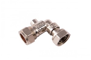 15mmx1/2" Service Valve Angle Chrome Plated WRAS